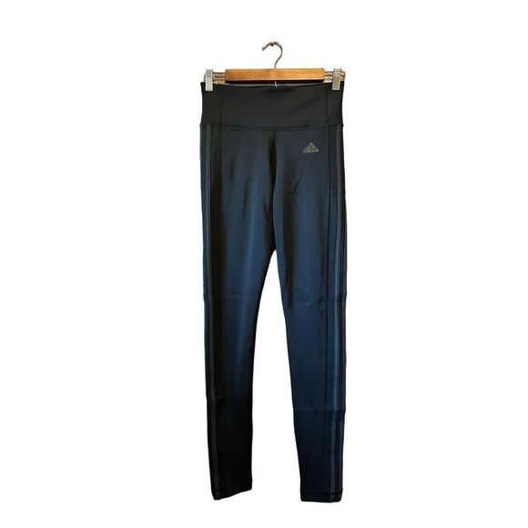 Adidas Women's High Rise‎ 3 Stripe Training Workout Leggings Athleisure Apparel - Picture 1 of 6